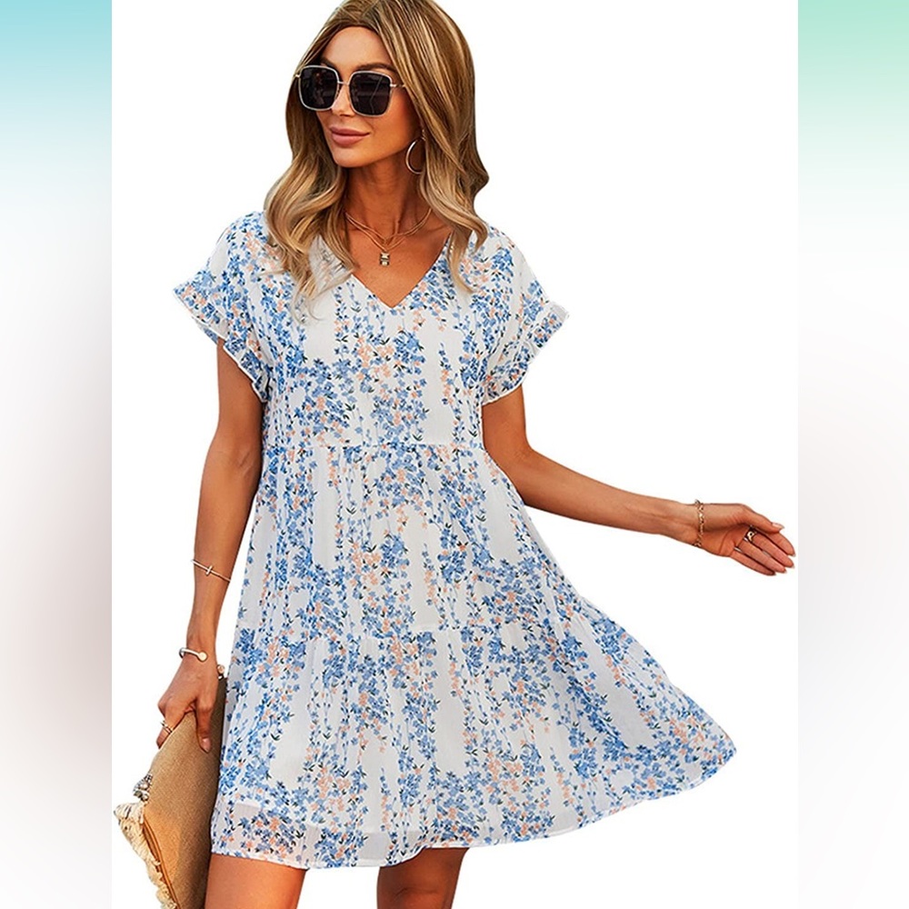 Short Sleeve Floral Dress